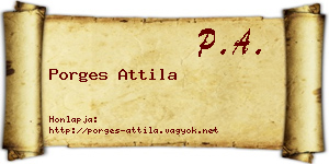 Porges Attila névjegykártya