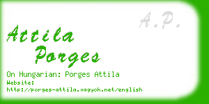 attila porges business card